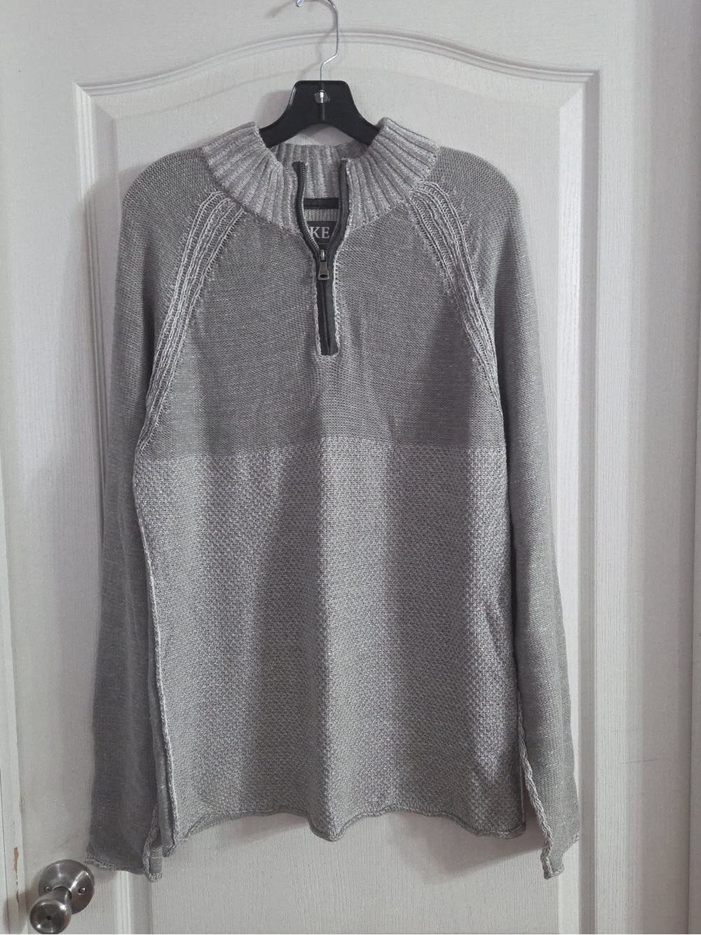 BKE Men’s Gey Textured Quarter Zip Sz Large